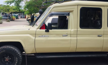 Safari vehicle en route from Diani Beach to Taita Hills Sanctuary