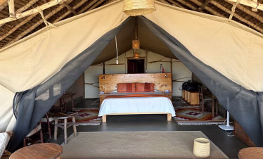 Luxury tented accommodation at Satao Camp in Tsavo East National Park