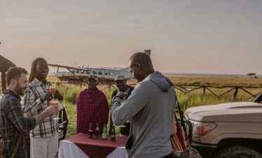 Guests boarding flight from Diani Beach to Masai Mara airstrip