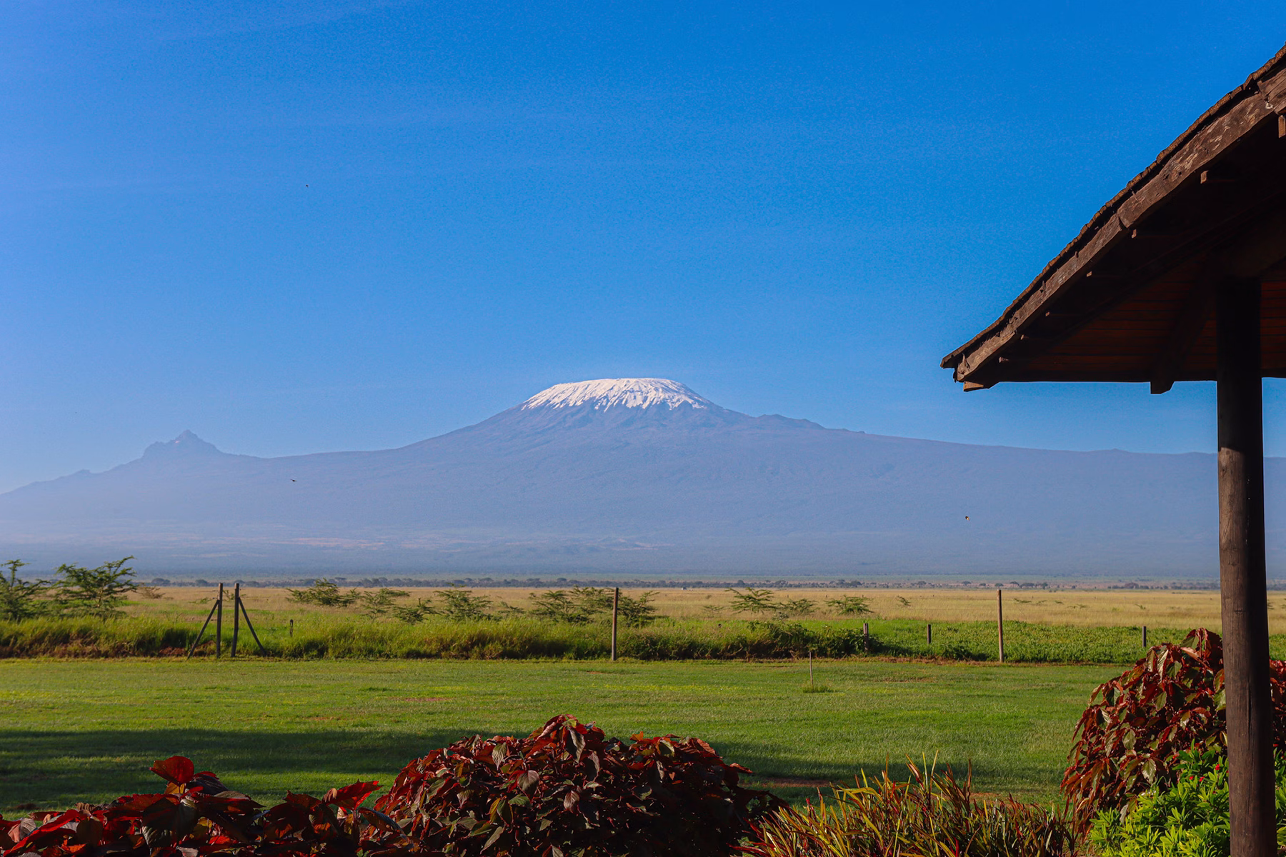 Aerial view of Amboseli National Park taken from a scenic flight from Mombasa