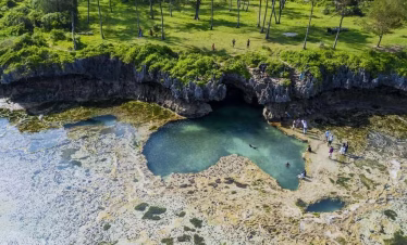 Crystal-clear waters of the African Pool in Diani Beach, a must-visit natural wonder in Kenya.